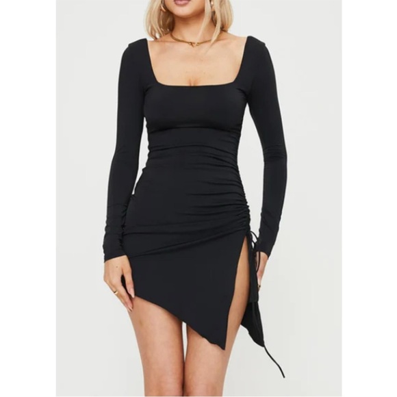 NWT Princess Polly Caprani Long Sleeve Mini Dress Black Size 4 - Picture 1 of 6